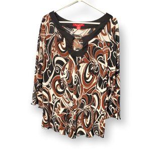 Zoey & Beth Plus 3x Accordian Pleat Blouse